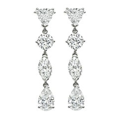 GIA-zertifizierte 6,70cttw Diamant-Tropfen-Ohrringe