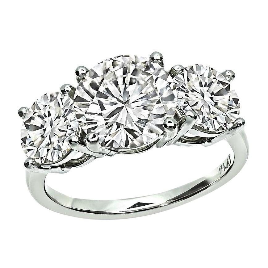 Bague de fiançailles 2,32ct diamant central 2,00ct diamant latéral