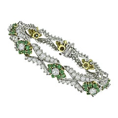 8.50ct Diamond 3.50ct Emerald Gold Bracelet