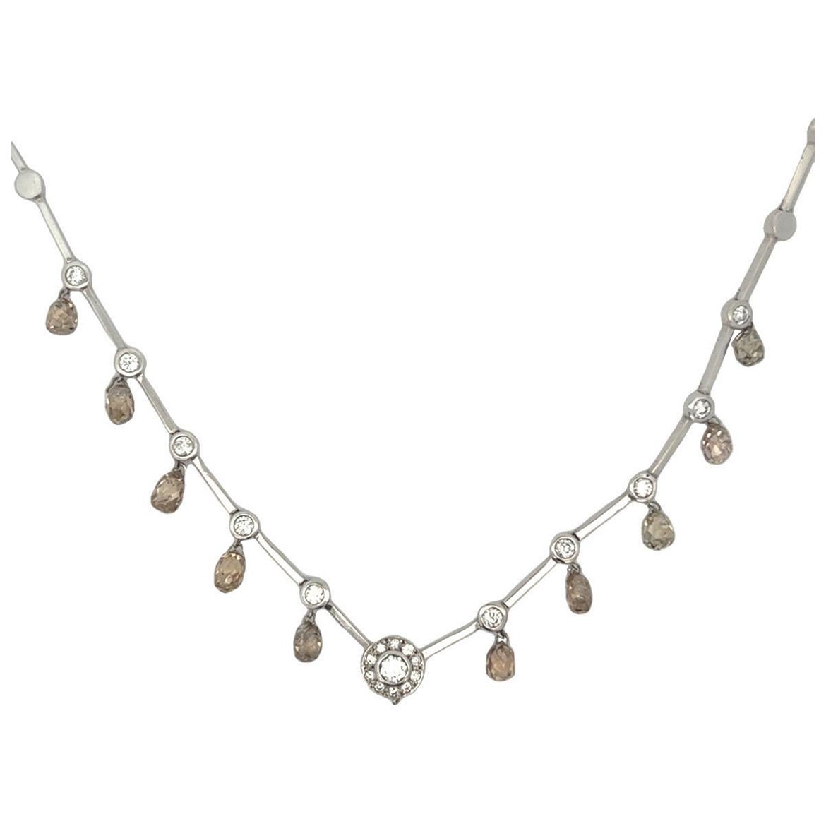 Briolette Diamond Necklace in vendita