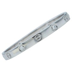 Cartier Love Bracelet 18K White Gold Classic Model 4 Diamonds Size 16