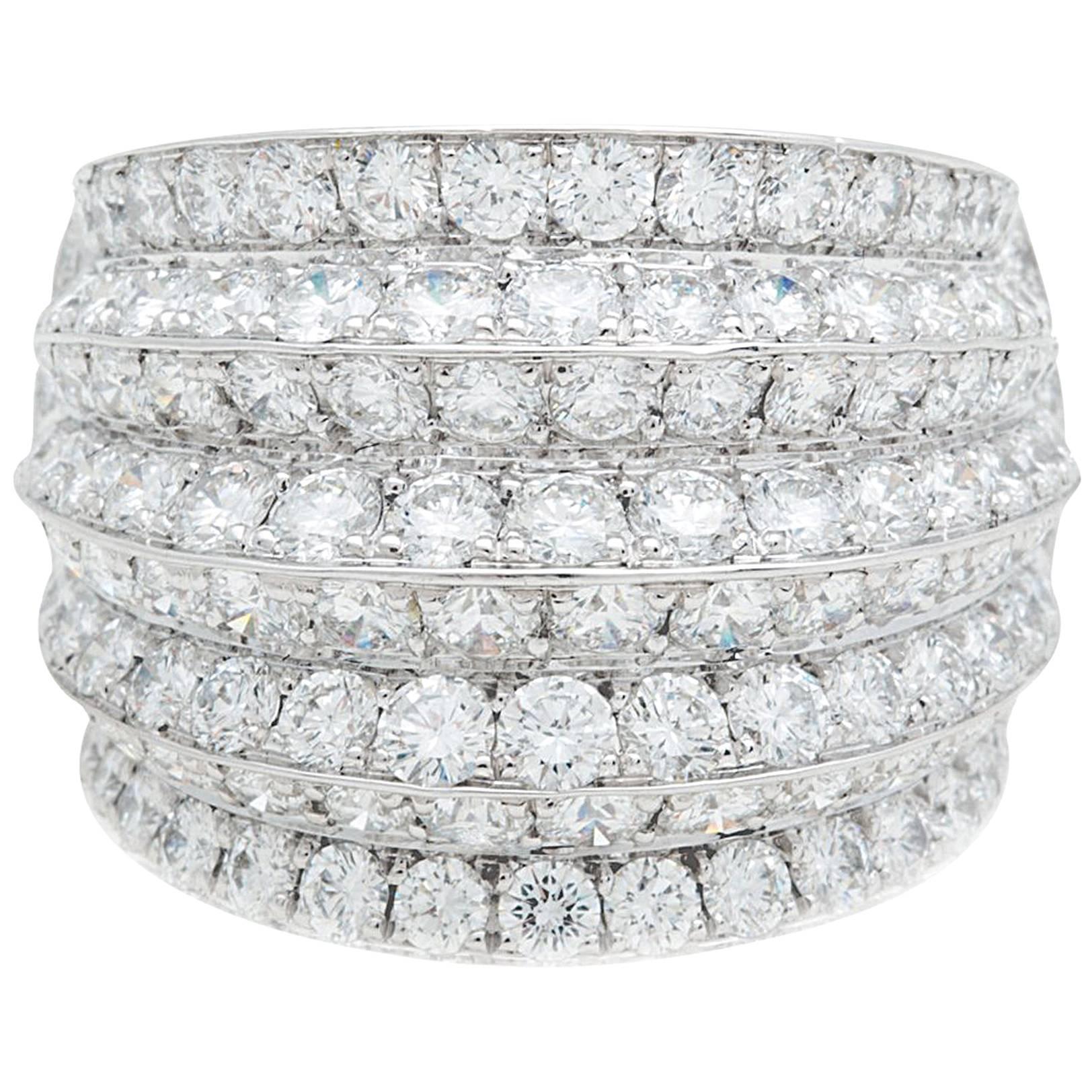 Van Cleef & Arpels Diamond White Gold Cocktail Ring For Sale