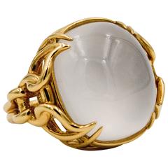 Seaman Schepps Quartz Cabochon Yellow Gold Ring 11