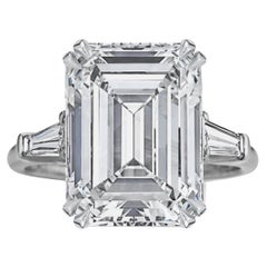 GIA-zertifizierter6 Karat Smaragdschliff Diamant F Farbe makelloser Reinheitsring