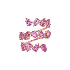Anello con zaffiro rosa e pera in oro 14K