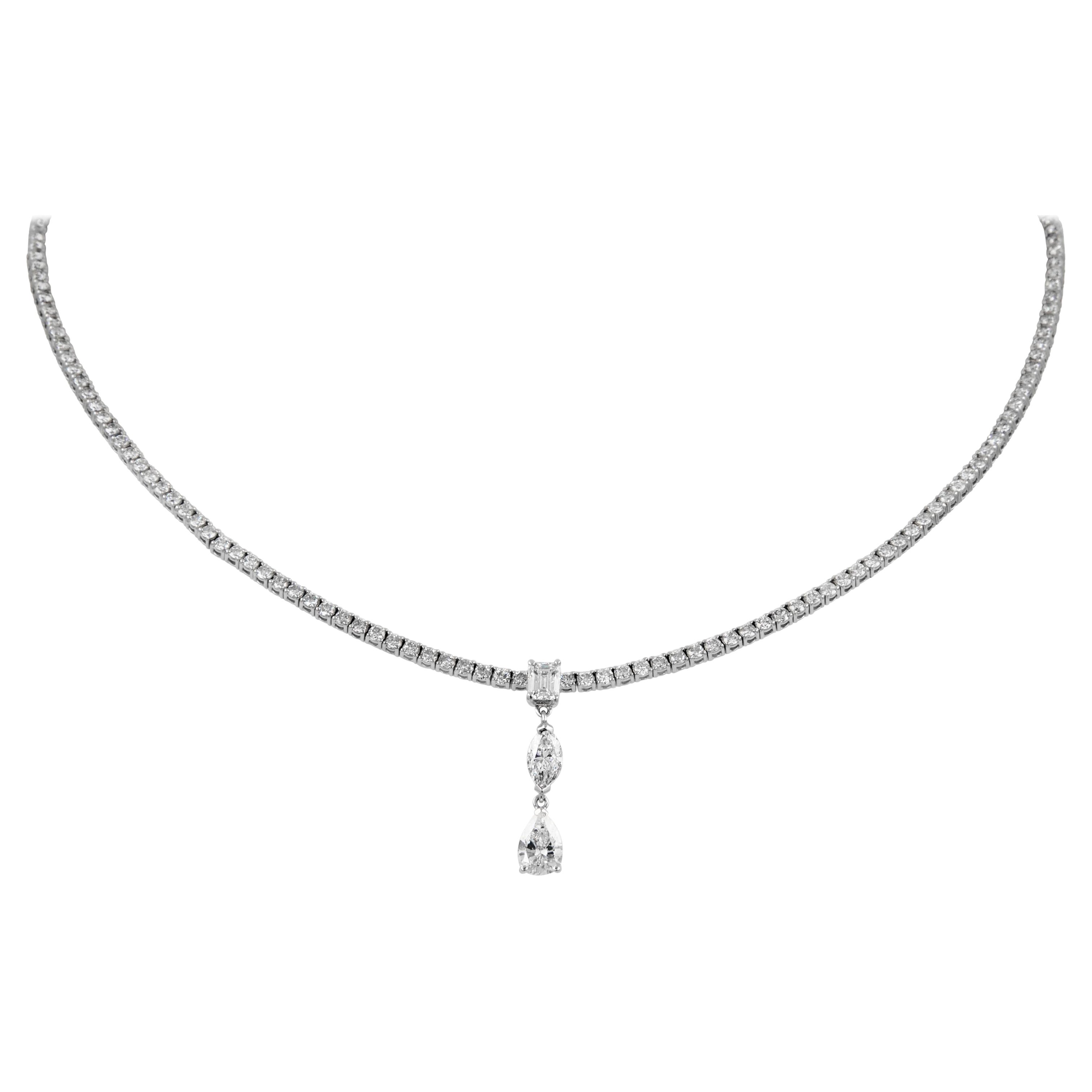 Alexander Beverly Hills 8.30ct Diamond Tennis Necklace 18 Karat White Gold