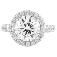 Alexander Beverly Hills GIA 2.80ct Round Brilliant Diamond with Halo Ring 18k