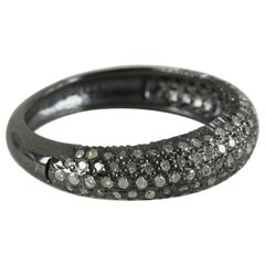 Halbband Natürlicher Pave Diamant Verlobungsring 925 Silber Verlobungsring für sie.