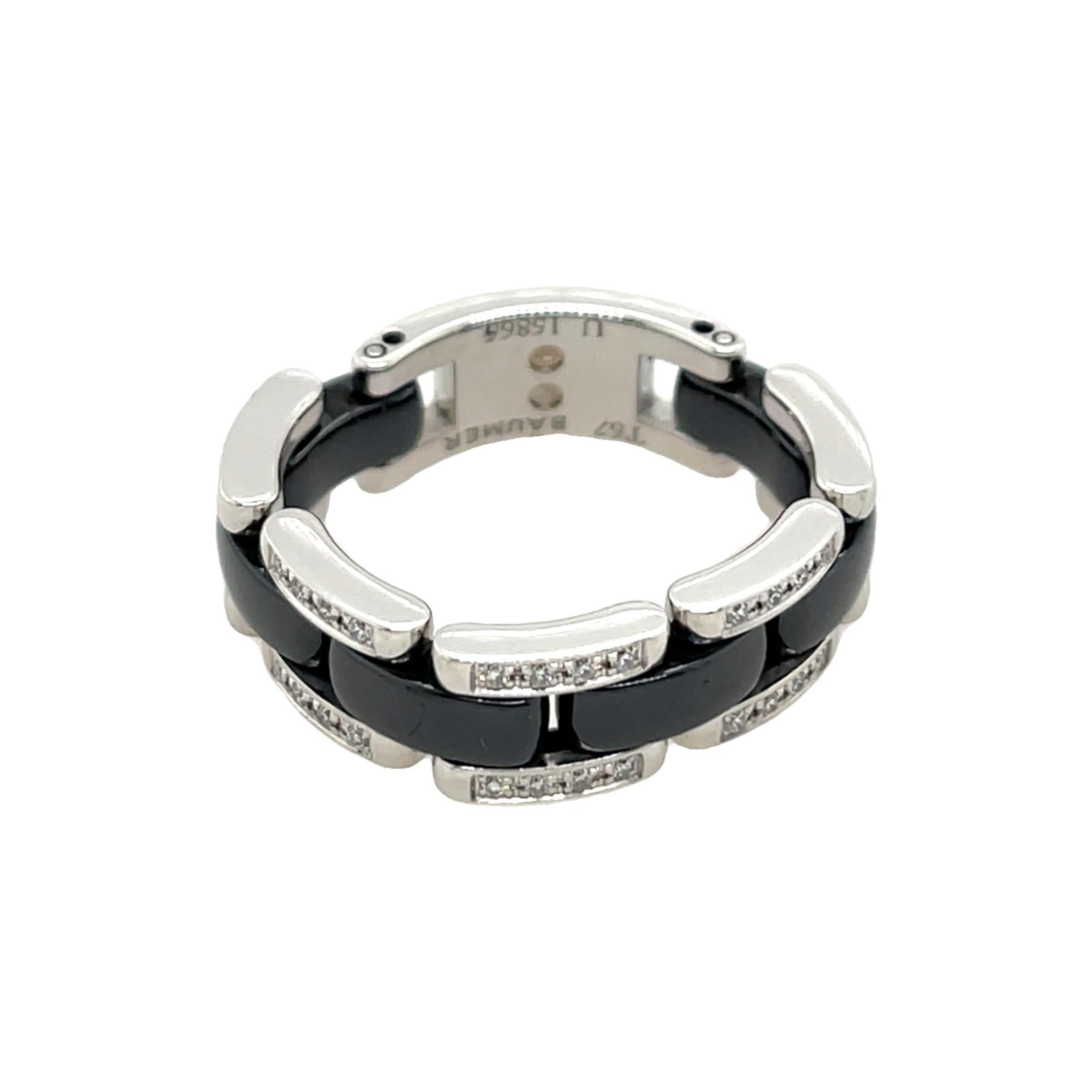 CHANEL Ultra Diamond 18ct White Gold  Ring & Black Ceramic U15865