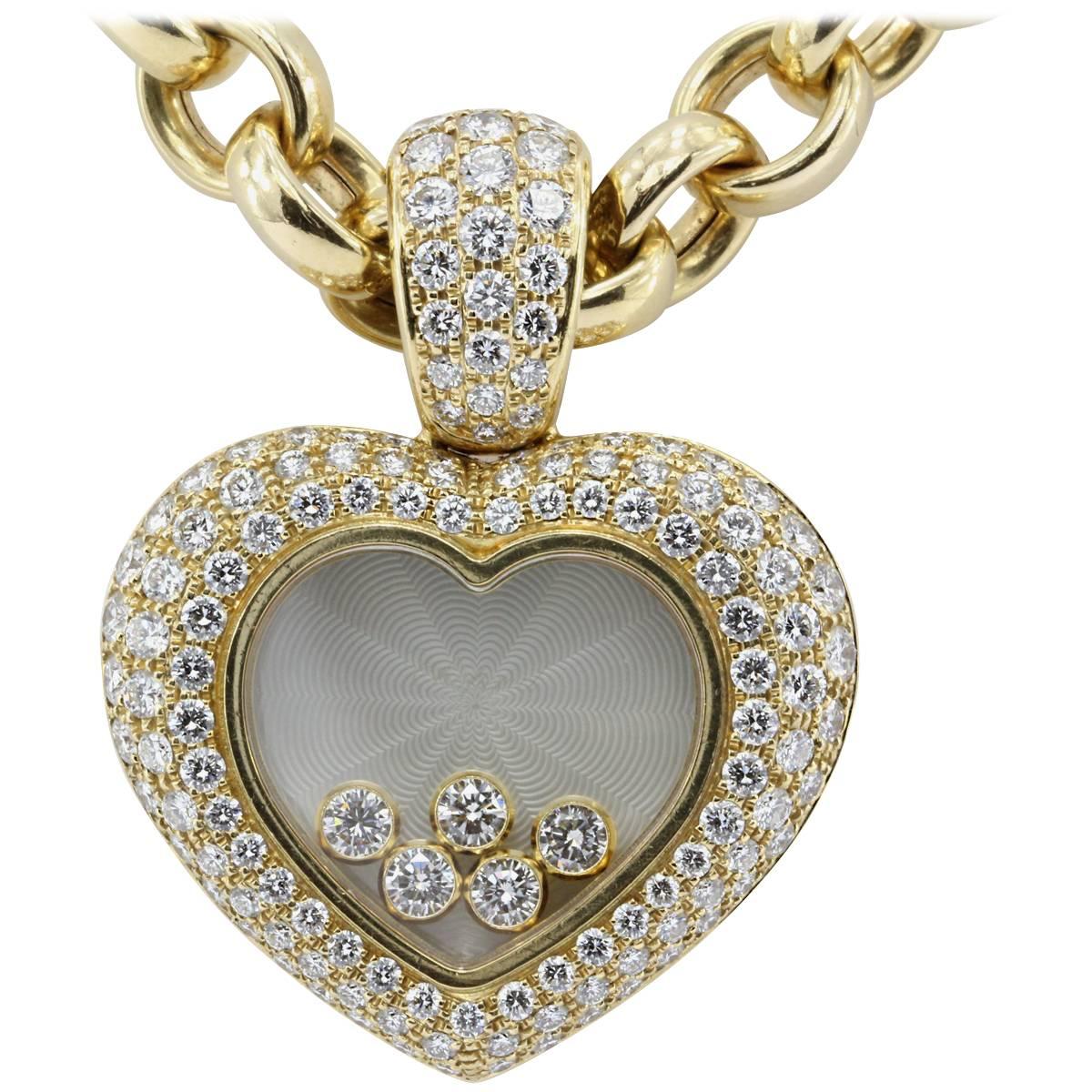 Rare Chopard Happy Diamond Heart Necklace