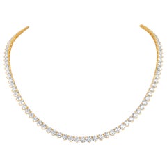 Alexander Beverly Hills 23.47ct Diamond Tennis Necklace 3-Prong Set 18k