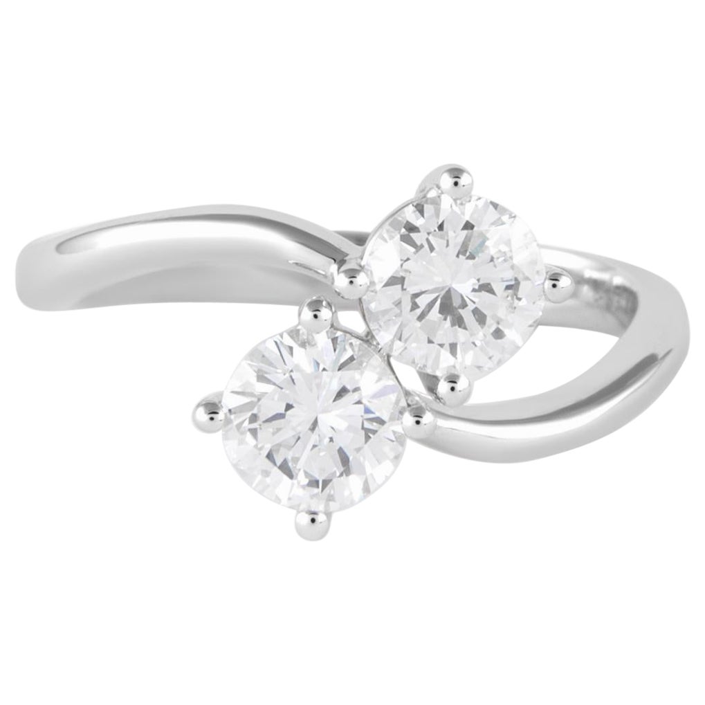 Alexander Beverly Hills GIA certified 1.03ct Round Diamond Toi Et Moi Ring 18k
