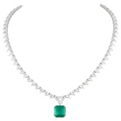 Alexander Beverly Hills GIA 29,54ctt Collana con smeraldo e diamanti 18k