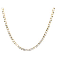 Alexander Beverly Hills Collier Tennis 12.57ct Diamond Yellow Gold 18k 16.5in