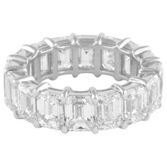 Alexander Beverly Hills Anillo de eternidad con diamantes talla esmeralda de 11,66 ct 18k s.6.5
