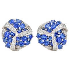 Boucles d'oreilles Garrard saphir et diamant