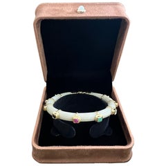 Bochic "Capri" Bracelet en or 18 carats et argent avec rubis et saphirs multicolores