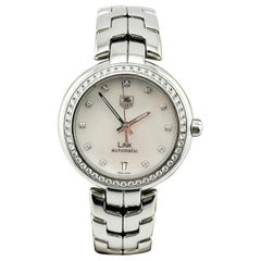 Tag Heuer Ladies Link WAT2314.BA0956 White MOP Diamond Dial Diamond Bezel Steel