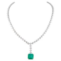 Alexander Beverly Hills GIA 40,92 Karat Smaragd & Diamant-Tropfen-Halskette 18k