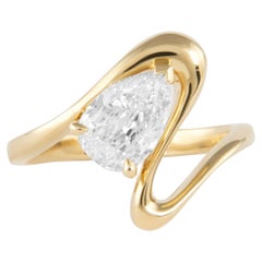 Alexander Beverly Hills, bague abstraite en or jaune 18 carats avec diamant poire de 1,04 carat