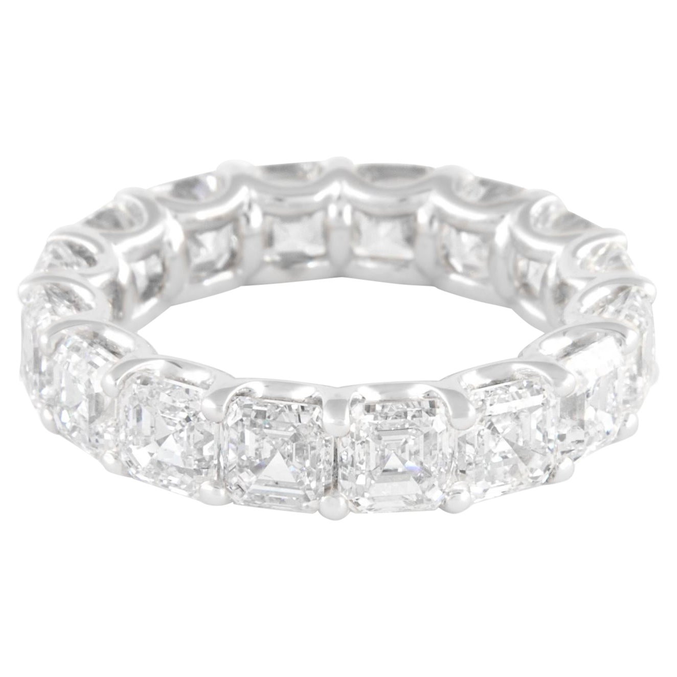 Alexander Beverly Hills 8,18ct Diamante taglio Asscher F/G VS Eternità 18k s6.5