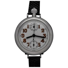 1910er Heuer Vintage Großer Herren Sport-/ Aviator-Chronograph mit einem Knopfleiste, Vintage