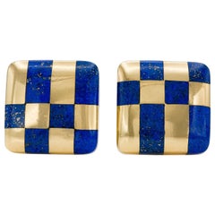 Vintage 1980 Tiffany & Co. Boucles d'oreilles en Lapis