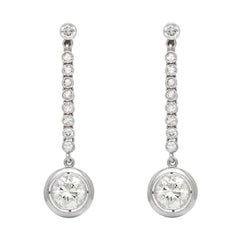 Pendants d'oreilles Art déco des années 1920 avec diamants taille vieille Europe de 4,90 carats