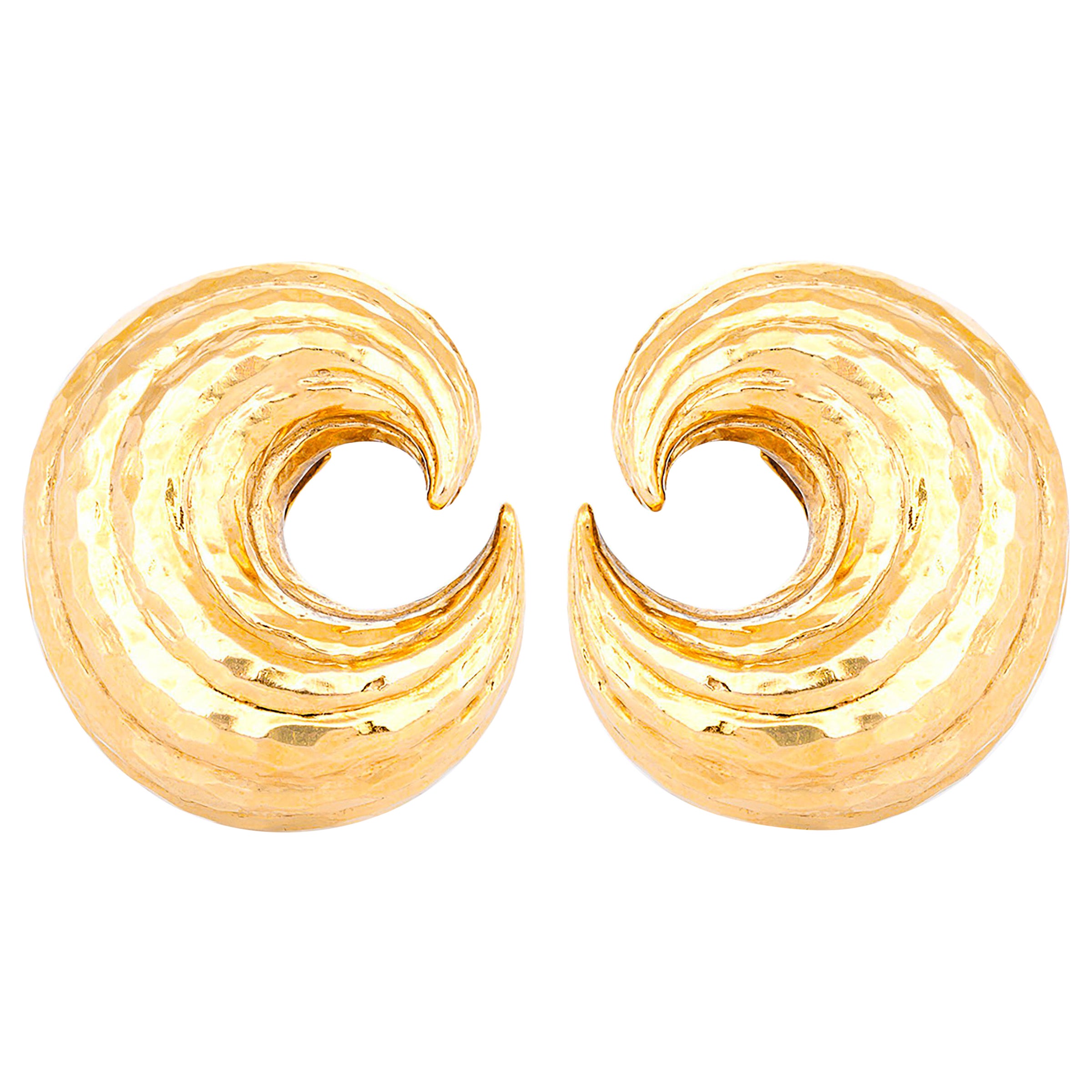 Vintage 1960s David Webb Gold Earrings