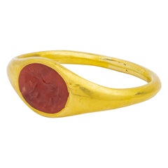 Bague romaine ancienne avec intaille en jaspe