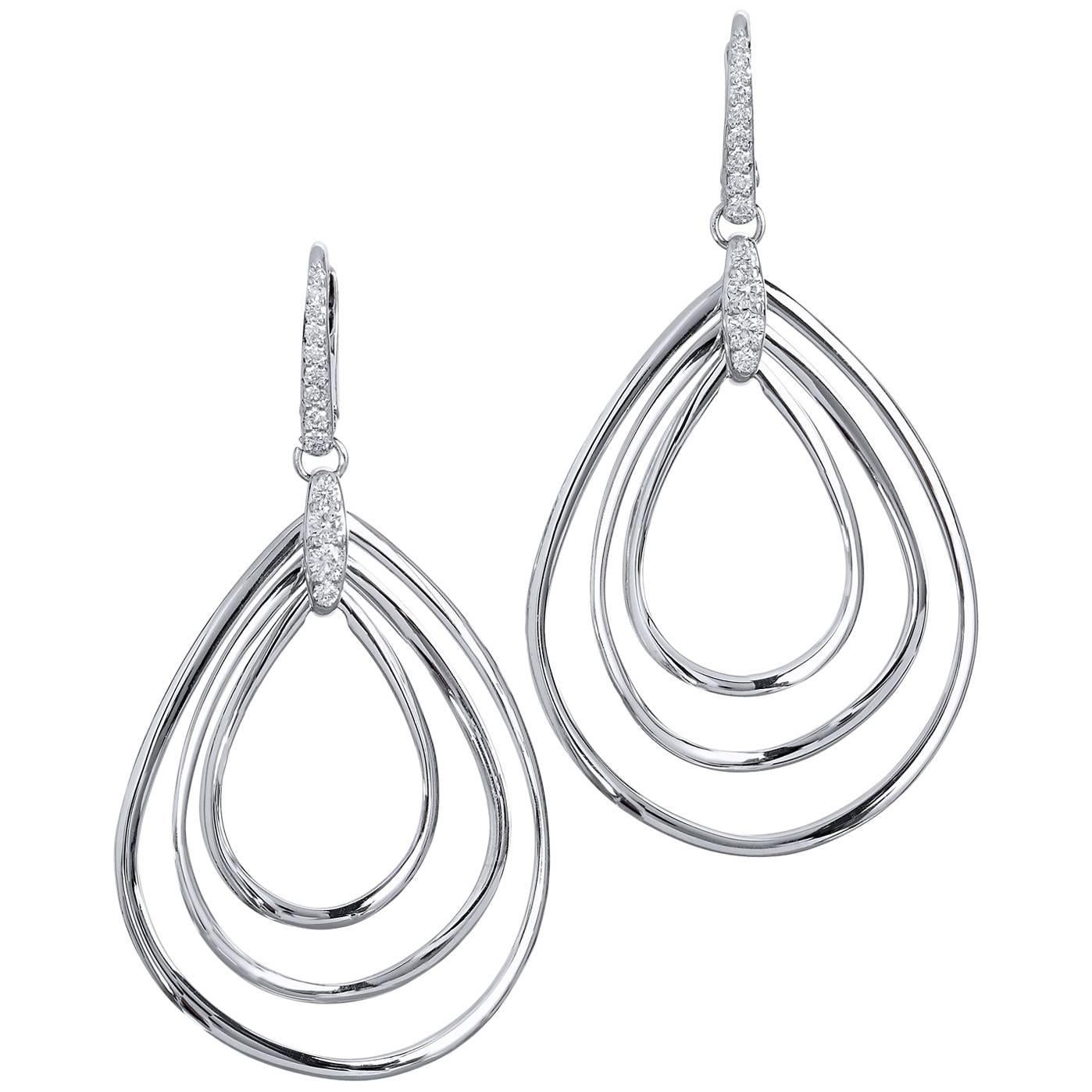 Diamond White Gold Drop Earrings