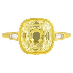 GIA-zertifizierter 3,52 Karat VS2 Diamantring mit altem Minenschliff