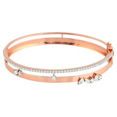 1,20 quilates SI/HI Pera Marquesa Diamante Redondo Brazalete Oro rosa 18 quilates