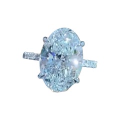 Anello solitario in oro 18k con diamante ovale da 5,00 carati certificato GIA