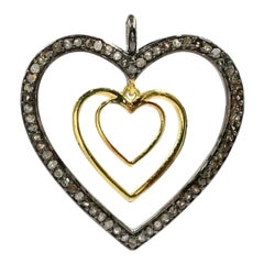 Pave Diamond Heart Charm Pendant For Valentines Day 925 Silver Fashion Jewelry.