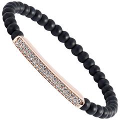 Aspery and Guldag Onyx Diamond Rose Gold Bead Bracelet