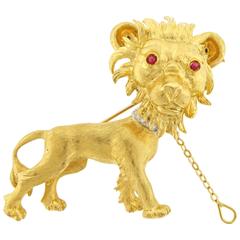 Buccellati Gold Lion Brooch