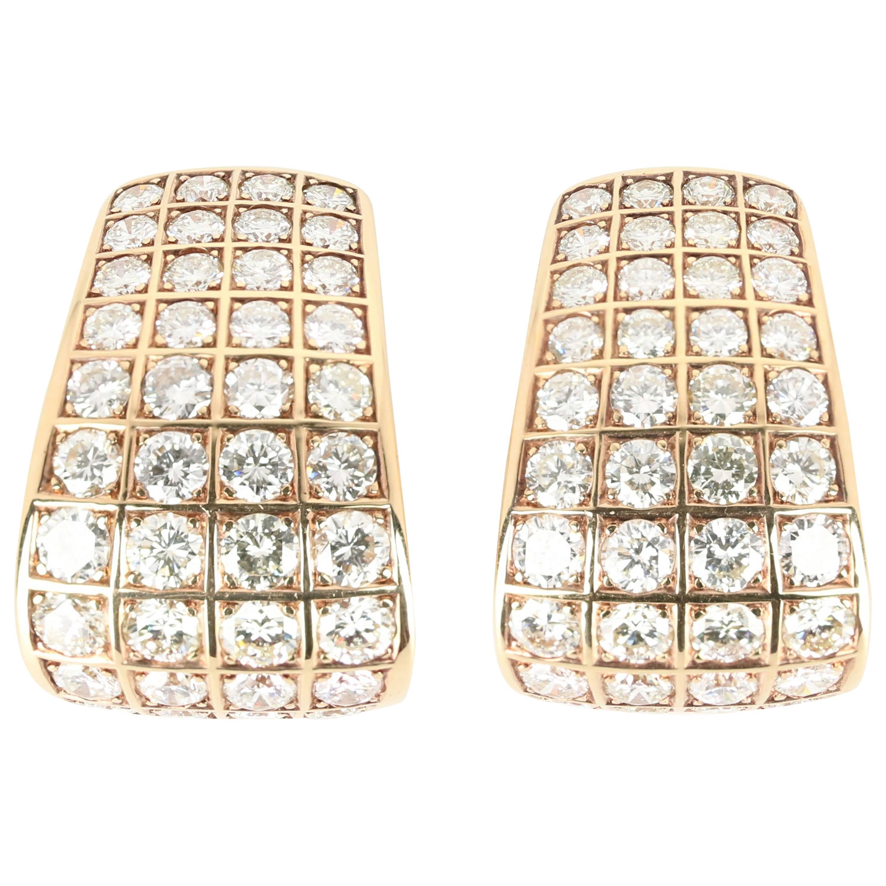 Elegant Diamond Yellow Gold Earrings For Sale