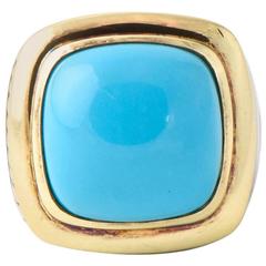 David Yurman Turquoise Silver Gold Albion Ring