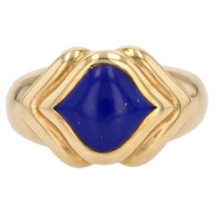 Modern Lapis Lazuli 18 Karat Yellow Gold Ring