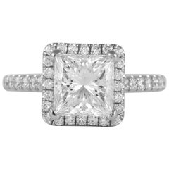 Alexander Beverly Hills GIA H VS1 2.05 Carat Princess Cut Diamond Ring 18k