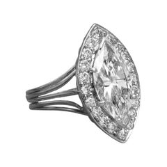 GIA Certifed 5 Carat Marquise Cut Engagement Platinum Ring