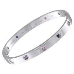 Cartier LOVE 18K White Gold Multicolored Sapphire Bracelet