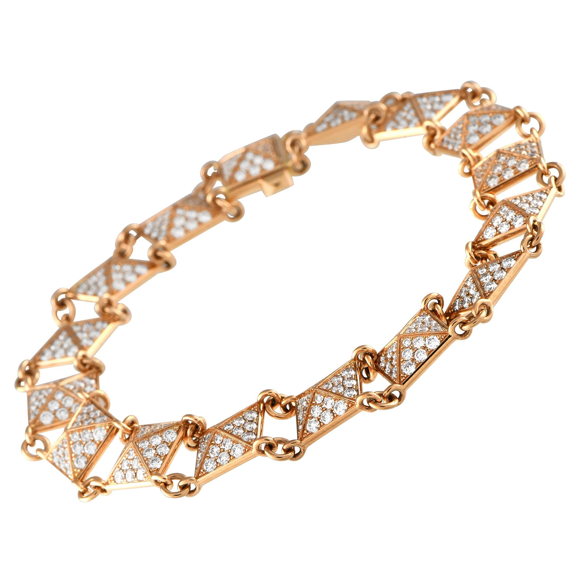 Hermes Clou d'H 18K Rose Gold 2.46ct Diamond Bracelet