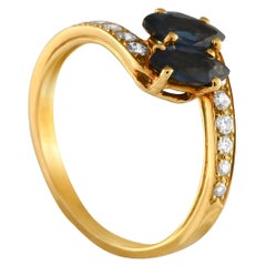 Cartier 18K Yellow Gold Diamond and Sapphire Ring