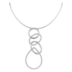 18K White Gold, 14K White Gold 3.31ct Diamond Necklace