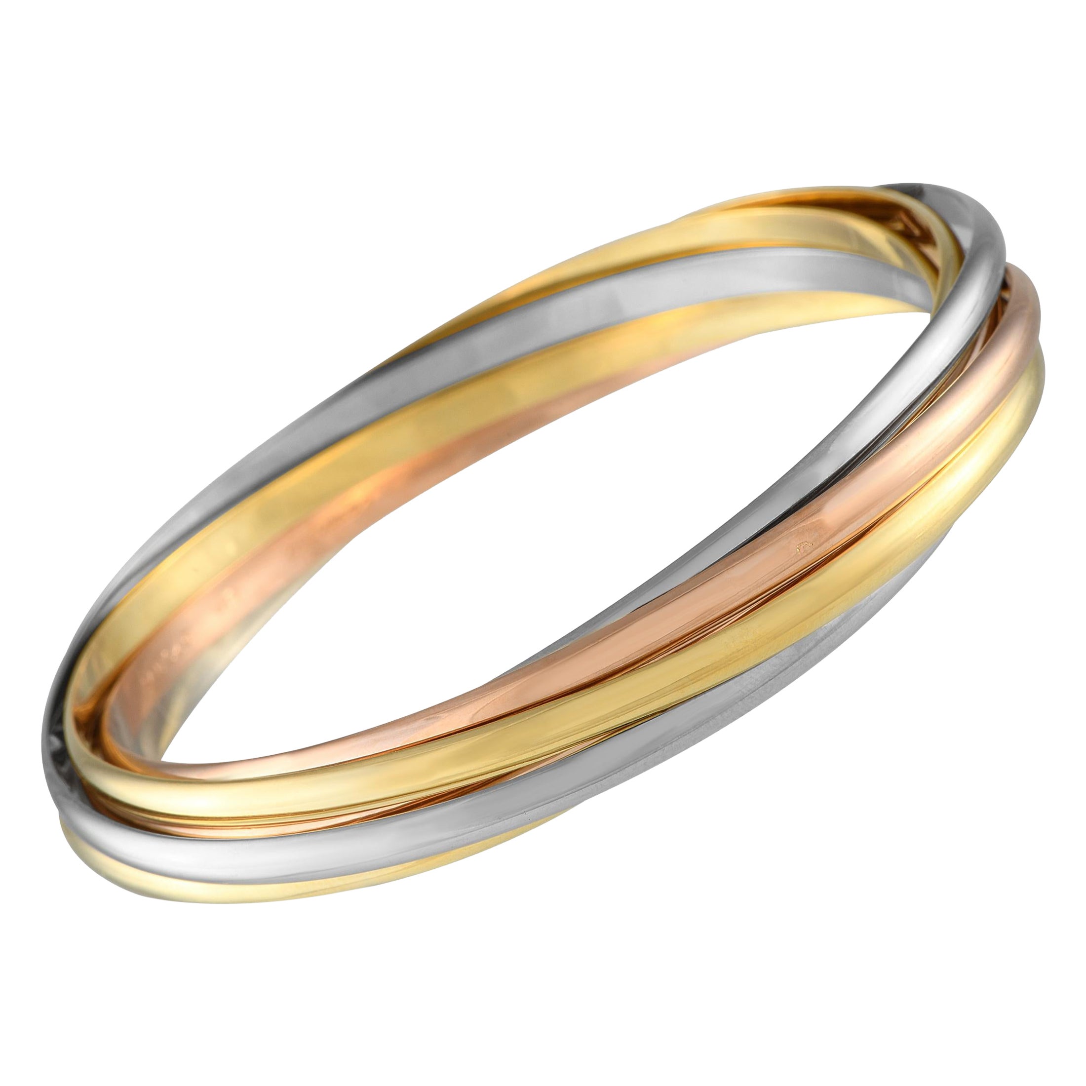 Cartier Trinity 18K Gelb-, Weiß- und Roségold 7-Band-Armband