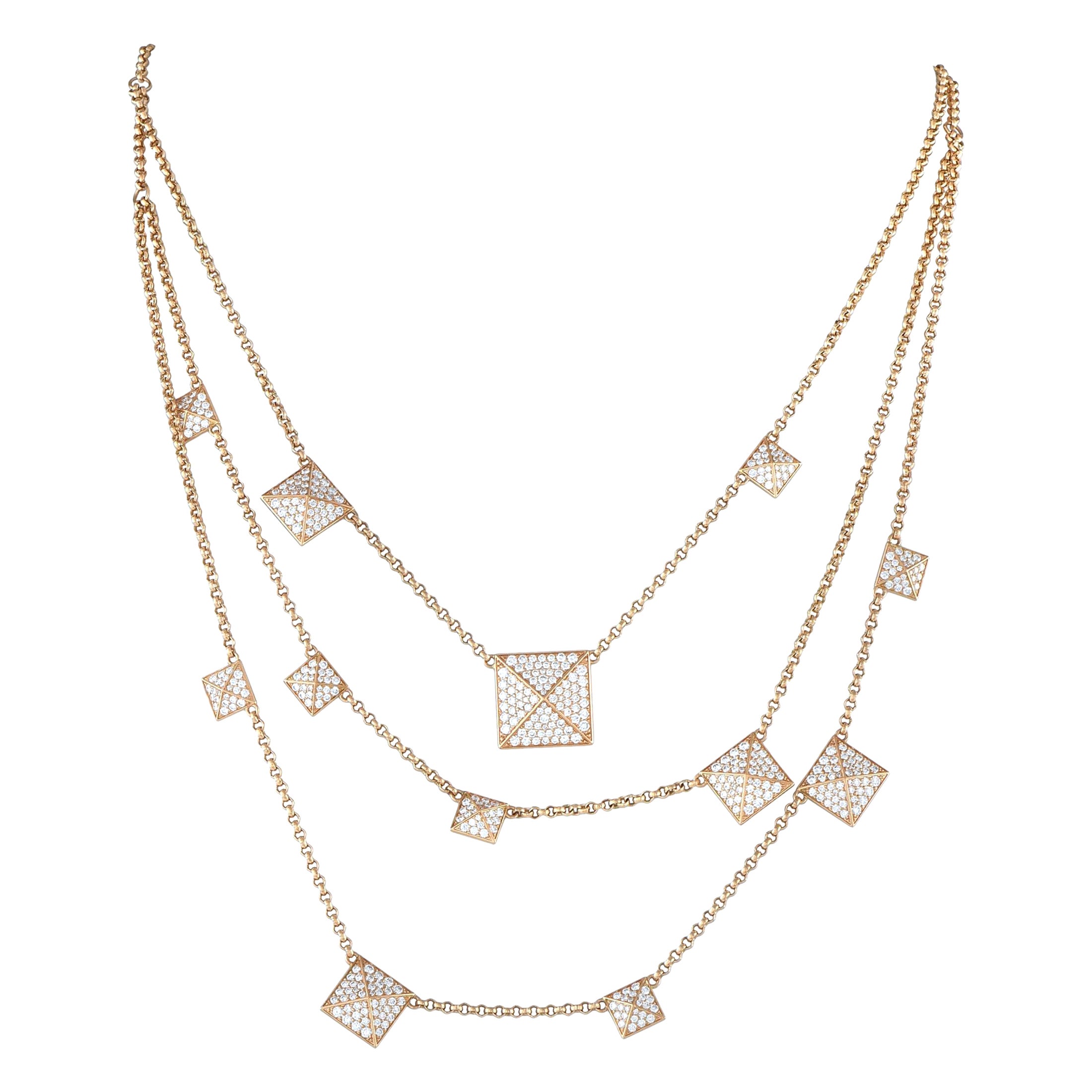 Collana Hermes Clou d'H in oro rosa 18 carati con 3,44 carati di diamanti