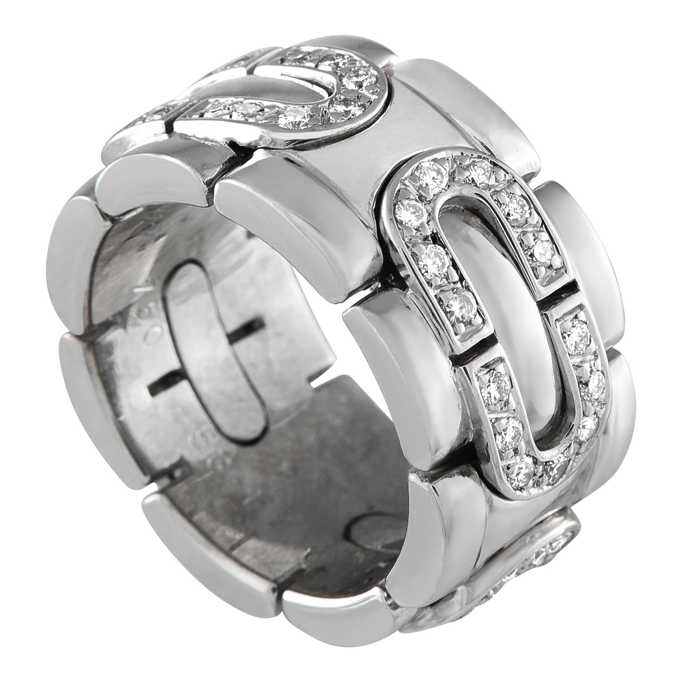Anillo de diamantes Cartier Panthere Maillon de oro blanco de 18 quilates