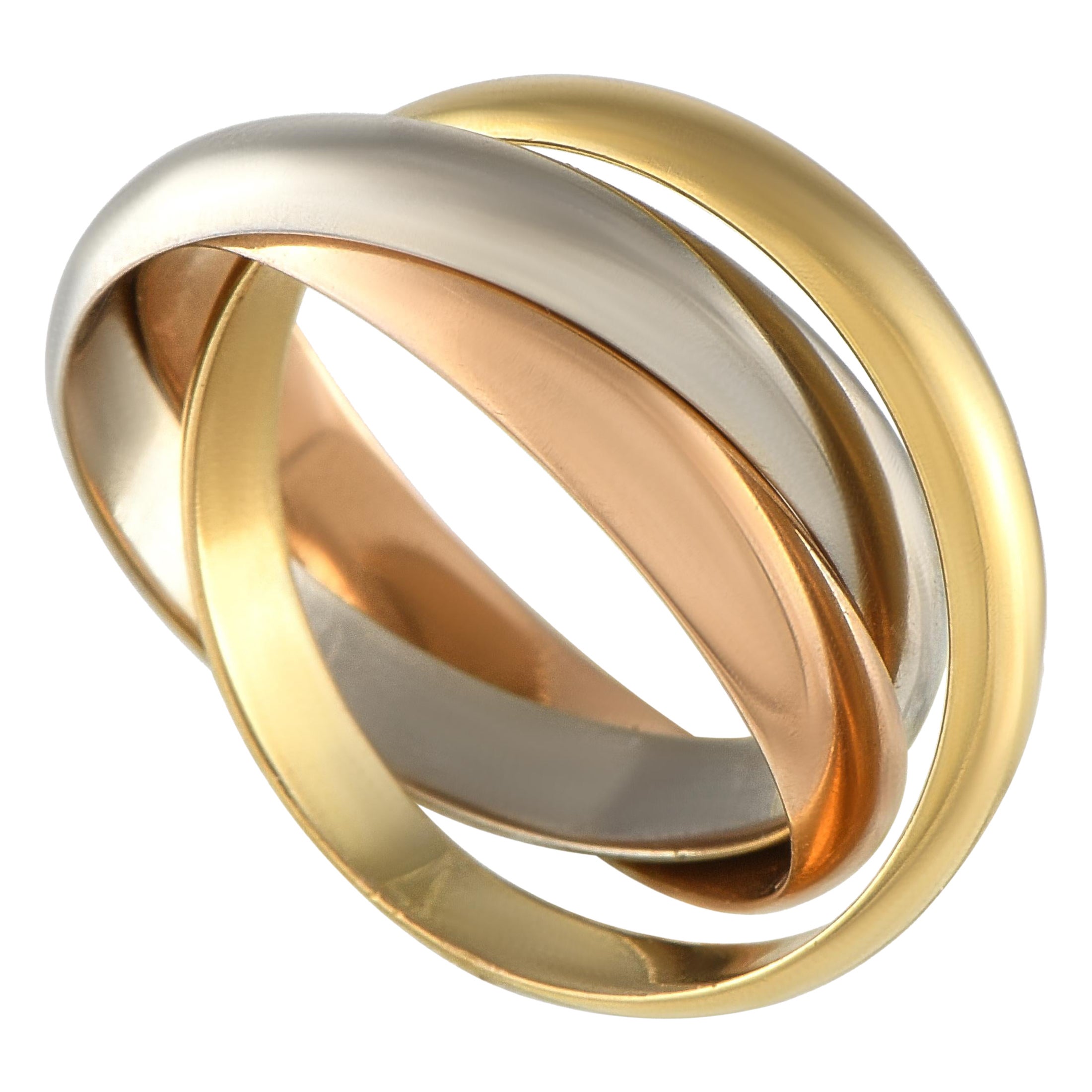 Cartier Trinity 18K Rose, White, and Yellow Gold Ring